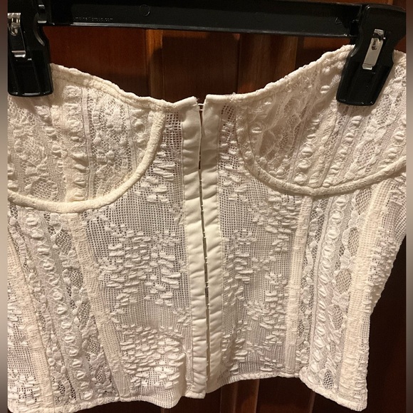 NWT Zara White Lace Bustier Top Size Small - Picture 2 of 9
